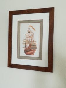 Galerie 63 Encadrement d'une broderie Triple passe partout avec biseau fantaisie
