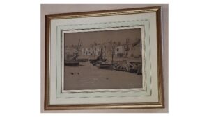 Galerie 11 Passe partout rehaussé d'un filet doré et lavis à l'ancienne, traits au tire ligne au brou de noix-Passe partout rehaussé d'un filet doré et lavis à l'ancienne, traits au tire ligne au brou de noix