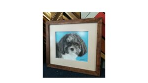 Galerie 24 Encadrement photo chien. Simple passe partout, biseau droit.