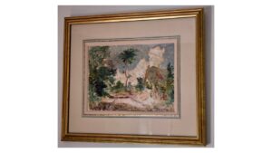 Galerie 14 Encadrement d'une peinture signée Boulard. Passe partout avec filet doré